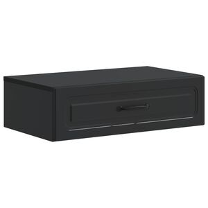 vidaXL Table d'appoint murale Noir 59 x 34,5 x 17 cm Bois d'ing&eacute;nierie