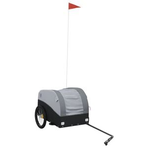 vidaXL Remorque de v&eacute;lo noir et gris 30 kg fer