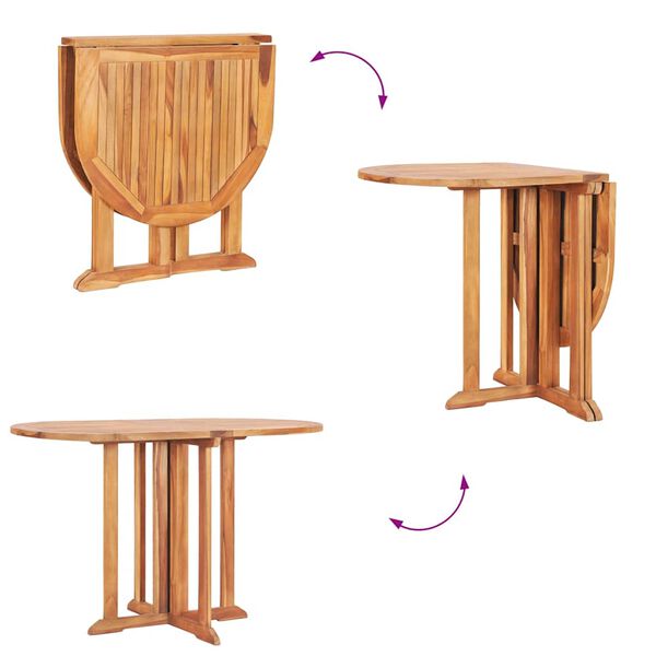 Table Jardin Pliable Bois Eucalyptus 120x70cm - Table Terrasse Extérieur Pliable - Meuble Jardin Solide