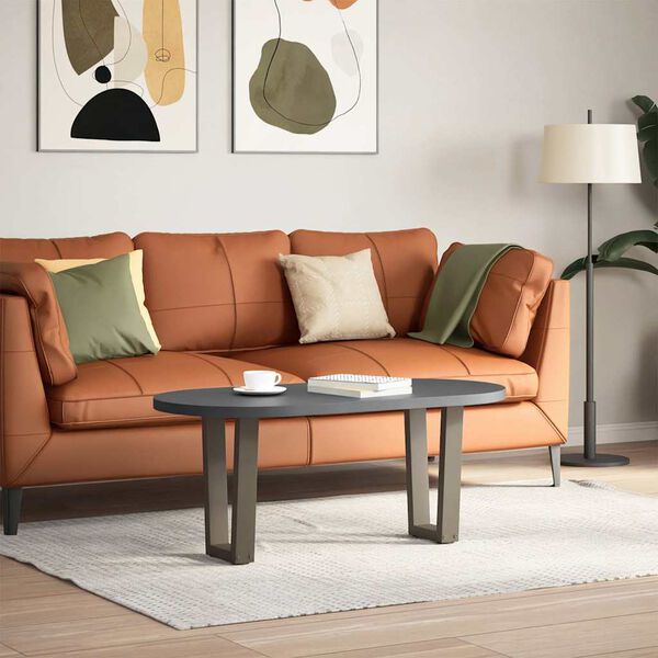 vidaXL Pieds de table basse en forme de V, 2 pièces, acier naturel, 28 x (42-43,3) cm