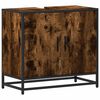 vidaXL Armoire de lavabo de salle de bain ch&ecirc;ne fum&eacute; 65x33x60 cm