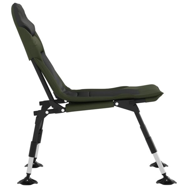 vidaXL Chaise de p&ecirc;che avec pieds &agrave; boue r&eacute;glables pliable vert