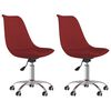 vidaXL Chaises pivotantes &agrave; manger lot de 2 Rouge bordeaux Tissu