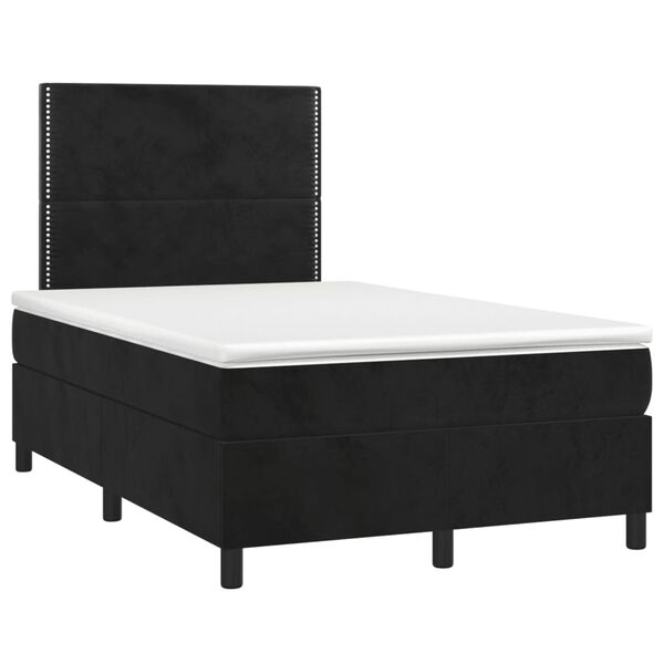 vidaXL Sommier &agrave; lattes de lit avec matelas noir 120x190 cm velours