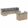 vidaXL Salon de jardin avec coussins 9 pcs beige r&eacute;sine tress&eacute;e