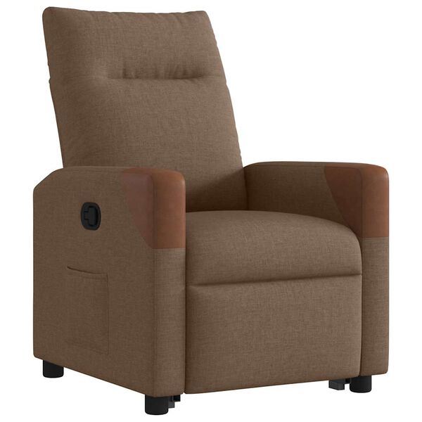 vidaXL Fauteuil inclinable Marron Tissu