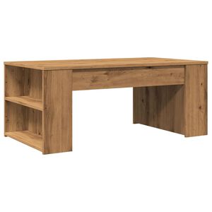 vidaXL Table basse ch&ecirc;ne artisanal 102x55x42 cm bois d'ing&eacute;nierie