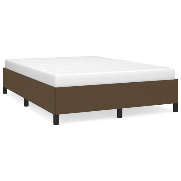 vidaXL Cadre de lit sans matelas marron fonc&eacute; 140x190 cm tissu