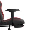 vidaXL Chaise de jeu avec repose-pied Noir/rouge bordeaux Similicuir