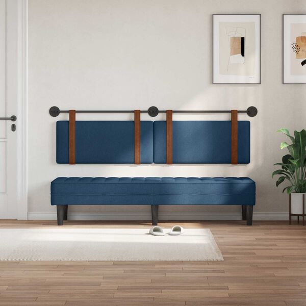 vidaXL T&ecirc;te de lit suspendue Uni Bleu 170 x 55 x 5 cm PU antique