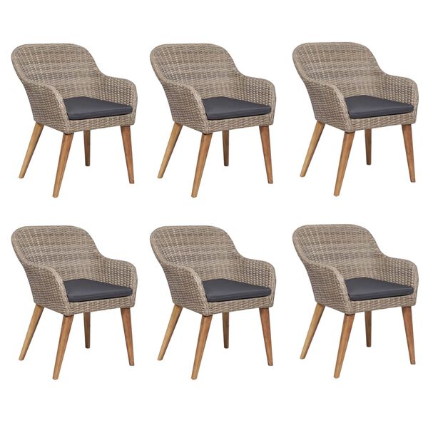 vidaXL Ensemble &agrave; manger de jardin 7 pcs Marron