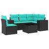 vidaXL Ensemble de canap&eacute; de jardin 6 pcs avec coussins noir r&eacute;sine tress&eacute;e