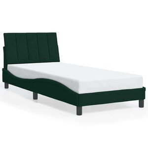 vidaXL Cadre de lit sans matelas Hanko vert fonc&eacute; 80x200 cm velours