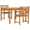 vidaXL Ensemble de salle &agrave; manger pour jardin 3 pc Marron