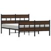 vidaXL Cadre de lit en m&eacute;tal sans matelas ch&ecirc;ne marron 150x200 cm