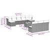 vidaXL Salon de jardin 11 pcs avec coussins gris clair r&eacute;sine tress&eacute;e