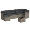 vidaXL Salon de jardin 8 pcs avec coussins gris r&eacute;sine tress&eacute;e