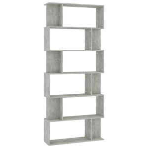 vidaXL Biblioth&egrave;que/S&eacute;parateur de pi&egrave;ce Gris b&eacute;ton Bois d'ing&eacute;nierie