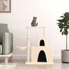 vidaXL Arbre &agrave; chat avec griffoirs en sisal Cr&egrave;me 83 cm