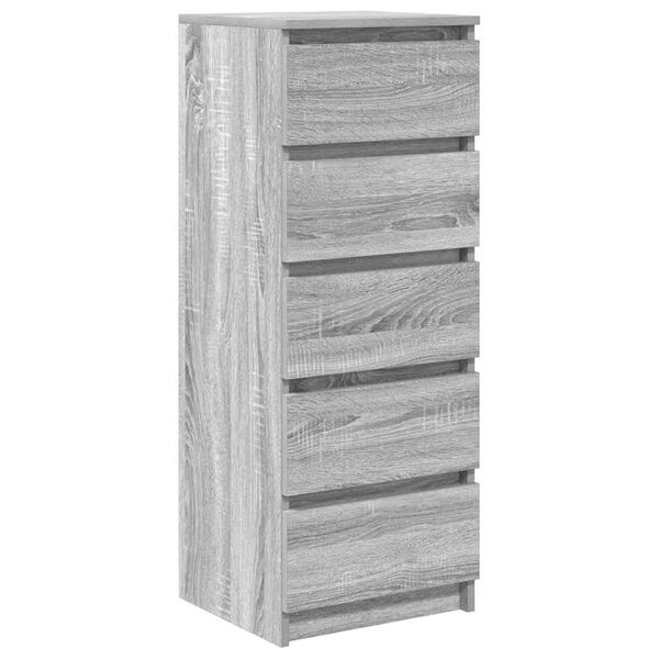 vidaXL Buffet avec tiroirs sonoma gris 37,5x35x99 cm bois d'ing&eacute;nierie