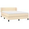 vidaXL Sommier &agrave; lattes de lit avec matelas Cr&egrave;me 140x190 cm Tissu