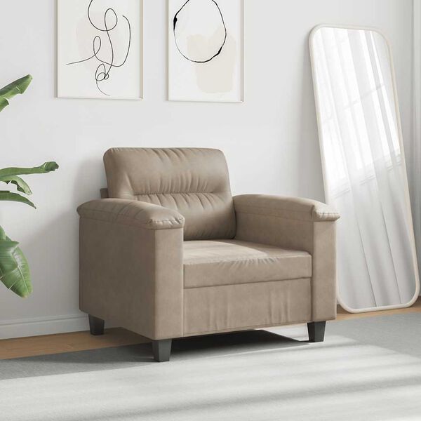 vidaXL Chaise de canap&eacute; Taupe 60 cm Tissu microfibre