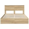 vidaXL Lit de Rangement Ch&ecirc;ne Sonoma 135 x 190 cm Bois d'ing&eacute;nierie