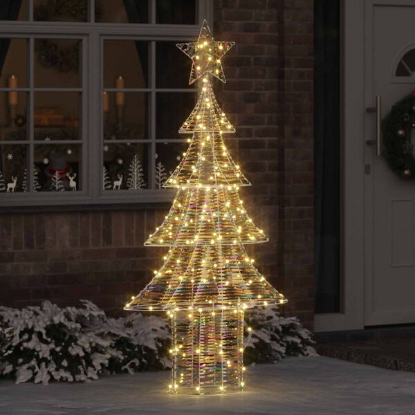 vidaXL Sapin de No&euml;l avec 240 LED Blanc chaud 181 cm PET