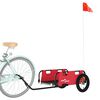 vidaXL Remorque de vélo rouge tissu oxford et fer