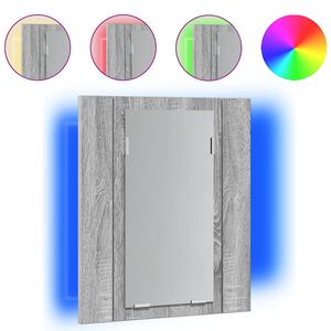 vidaXL Armoire &agrave; miroir LED de salle de bain sonoma gris 40x12x45 cm