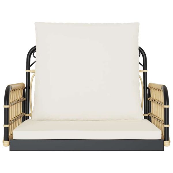 vidaXL Balancelle avec coussins 63x58x39 cm résine tressée acier