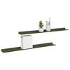 vidaXL &Eacute;tag&egrave;re flottante 2 pcs Vert olive 80 x 9 x 2,5 cm Acier