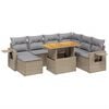 vidaXL Salon de jardin avec coussins 8 pcs beige r&eacute;sine tress&eacute;e