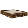 vidaXL Cadre de lit Ch&ecirc;ne fum&eacute; 135 x 190 cm Bois d'ing&eacute;nierie