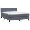 vidaXL Sommier &agrave; lattes de lit et matelas gris fonc&eacute; 160x220cm velours