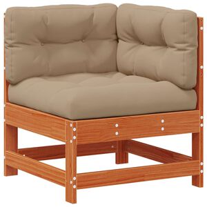 vidaXL Canap&eacute; d'angle de jardin Pin massif Brun Cir&eacute;