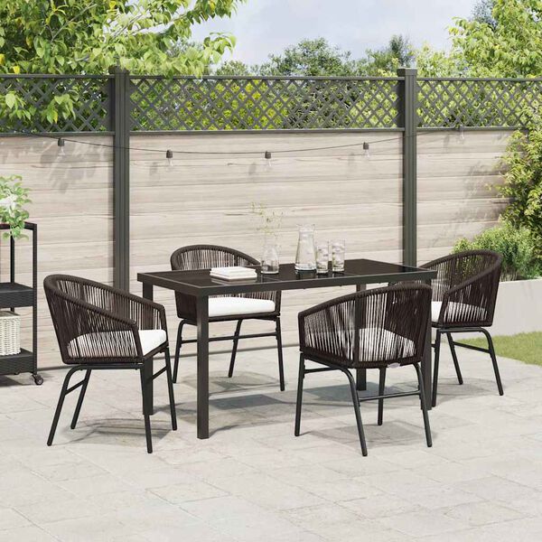 vidaXL Ensemble de salle &agrave; manger pour jardin 5 pcs Marron