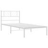 vidaXL Cadre de lit m&eacute;tal sans matelas avec t&ecirc;te de lit blanc 90x190cm