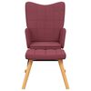 vidaXL Chaise à bascule avec tabouret Rouge bordeaux Tissu