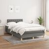 vidaXL Sommier &agrave; lattes de lit avec matelas gris fonc&eacute; 120x190cm tissu