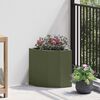vidaXL Jardinière d'Angle Vert olive 30 x 30 x 35 cm Acier
