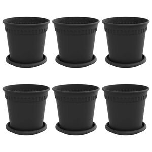 vidaXL Pots de plantes 6 pcs Noir &Oslash; 17 x 14 cm Plastique