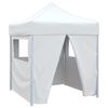 vidaXL Tente de r&eacute;ception pliable avec 4 parois 2x2 m Acier Blanc