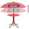 vidaXL Jeu de bistro avec parasol pour enfants 3 pcs Rouge