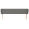 vidaXL T&ecirc;te de lit avec oreilles Gris fonc&eacute; 163x16x78/88 cm Tissu