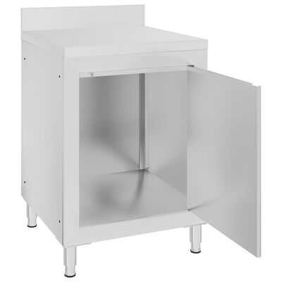 vidaXL Table de travail commerciale avec armoire 60x60x96 cm Inox