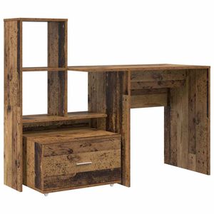 vidaXL Bureau Bois Ancien 131,5 x 50 x 106,5 cm Bois d'ing&eacute;nierie
