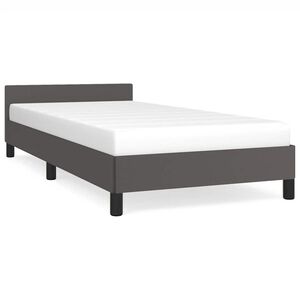 vidaXL Cadre de lit avec t&ecirc;te de lit sans matelas gris 90x190 cm