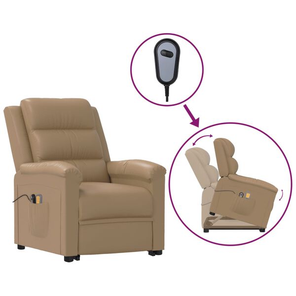 vidaXL Fauteuil de massage Cappuccino Similicuir