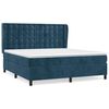 vidaXL Sommier &agrave; lattes de lit et matelas Bleu fonc&eacute; 160x200cm Velours